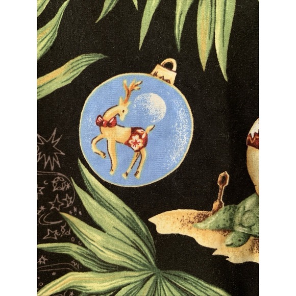 Vtg RJC Men's Made In Hawaii, Button Down Tropical Santa Shirt, Christmas Med - Picture 5 of 16